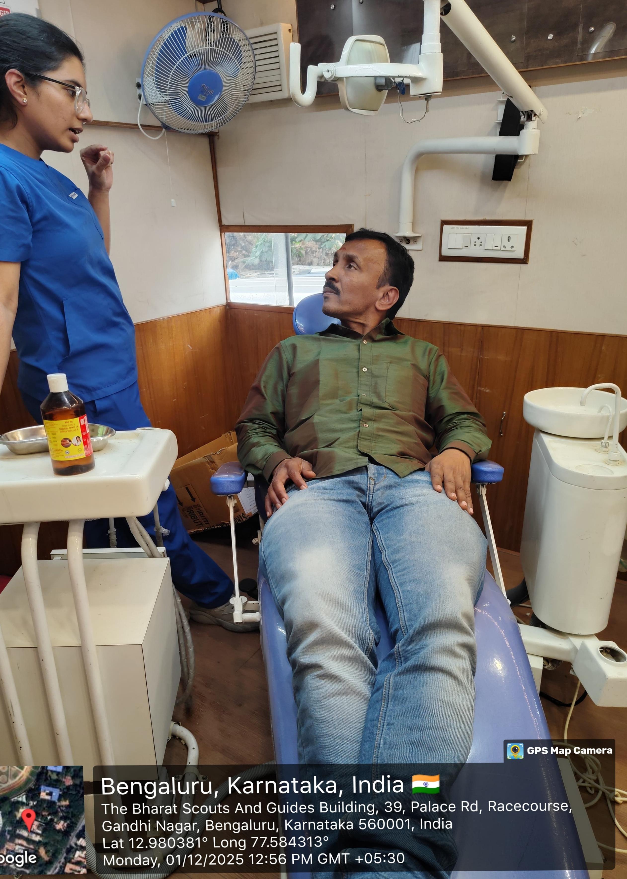 Patient undergoing dental extraction