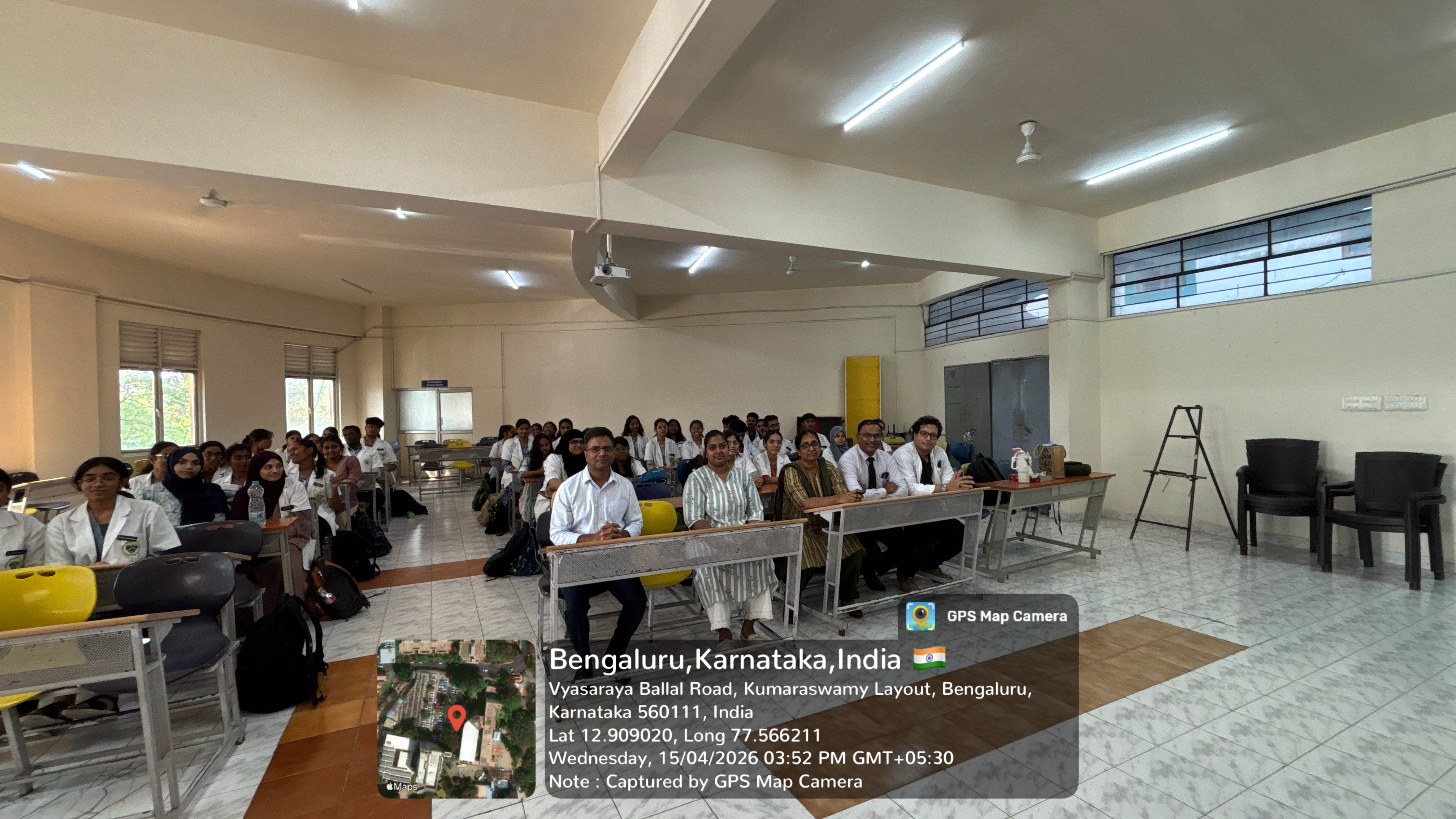 Faculty and students gathered in the classroom during the celebration