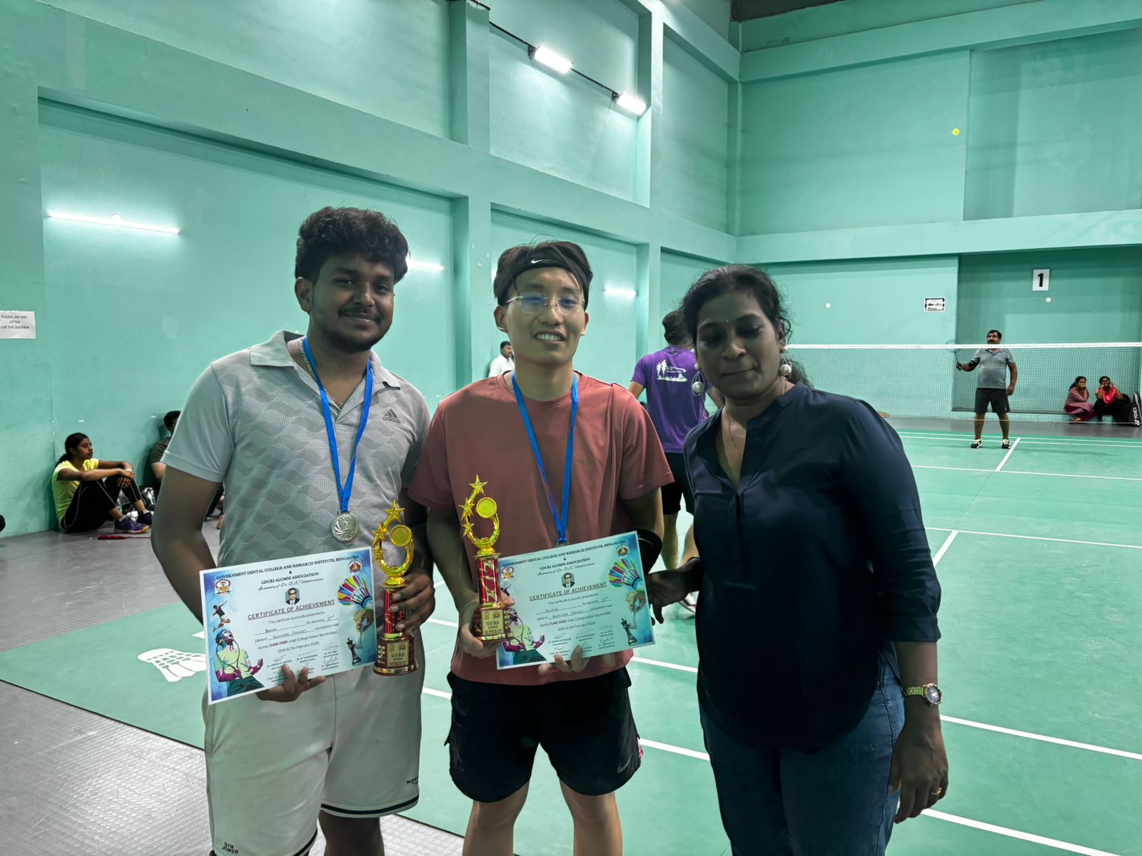 DSCDS Indoor Sports Team on the badminton court