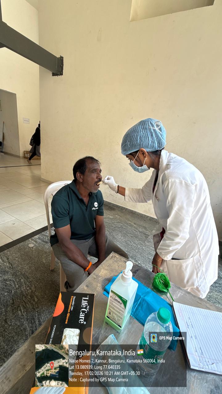 Dental team setting up for the camp