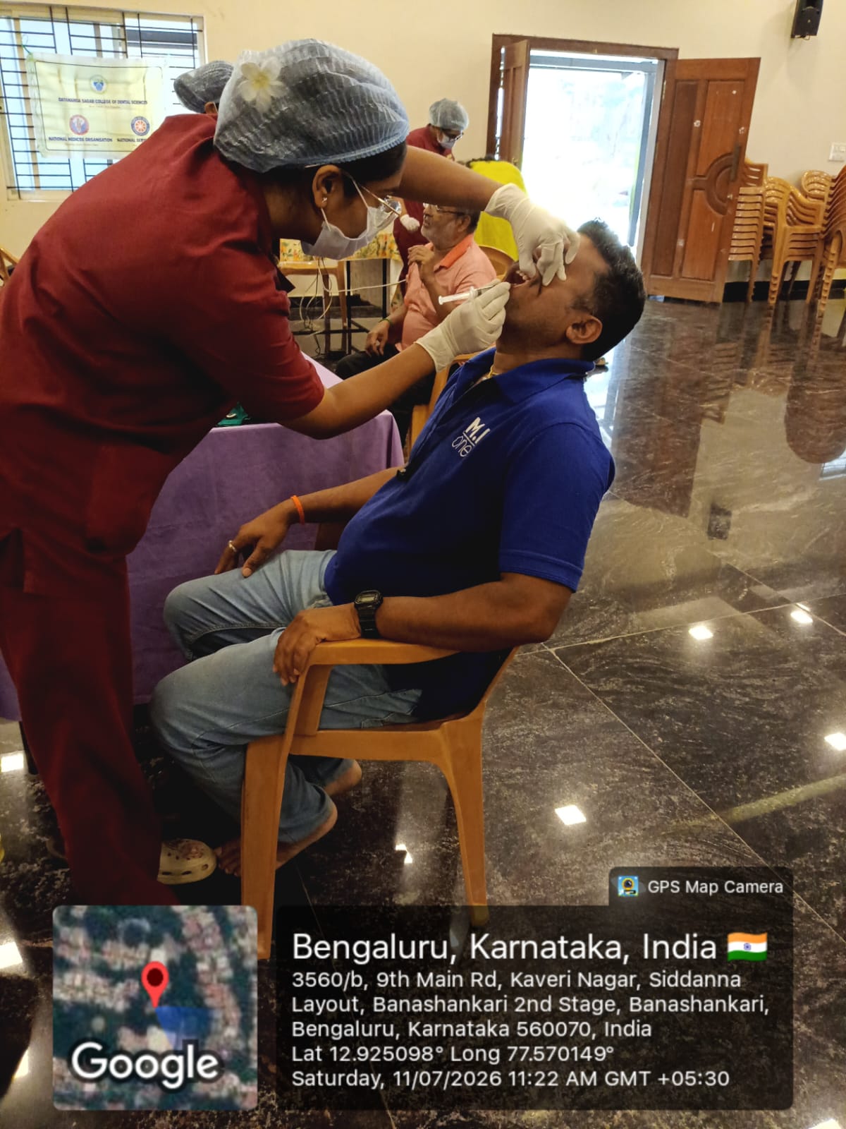 Dentist providing health education or consultation to a patient