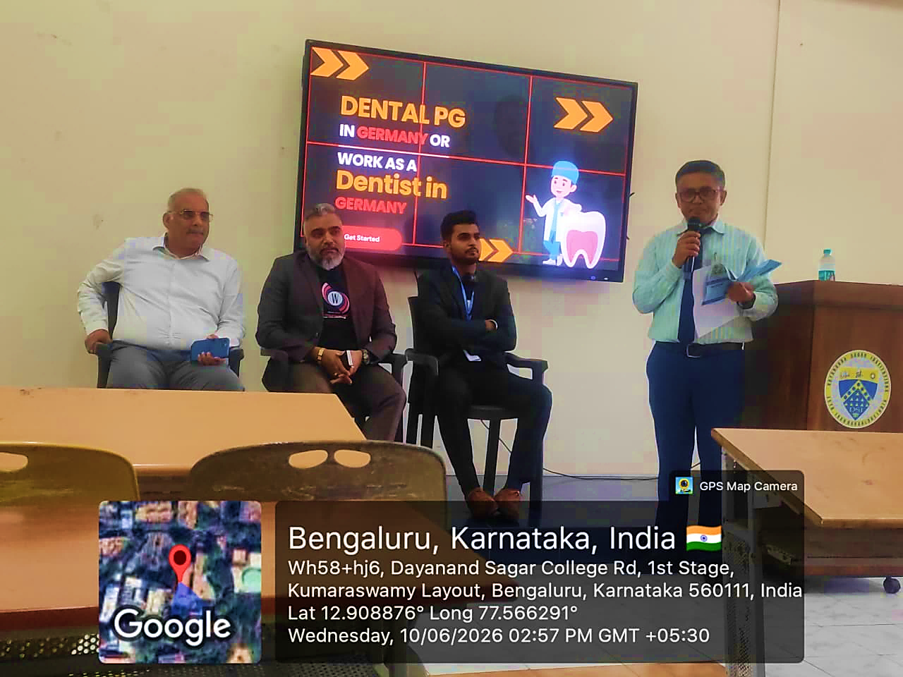 Dr. Naresh Bhati presenting on Dental PG opportunities in Germany