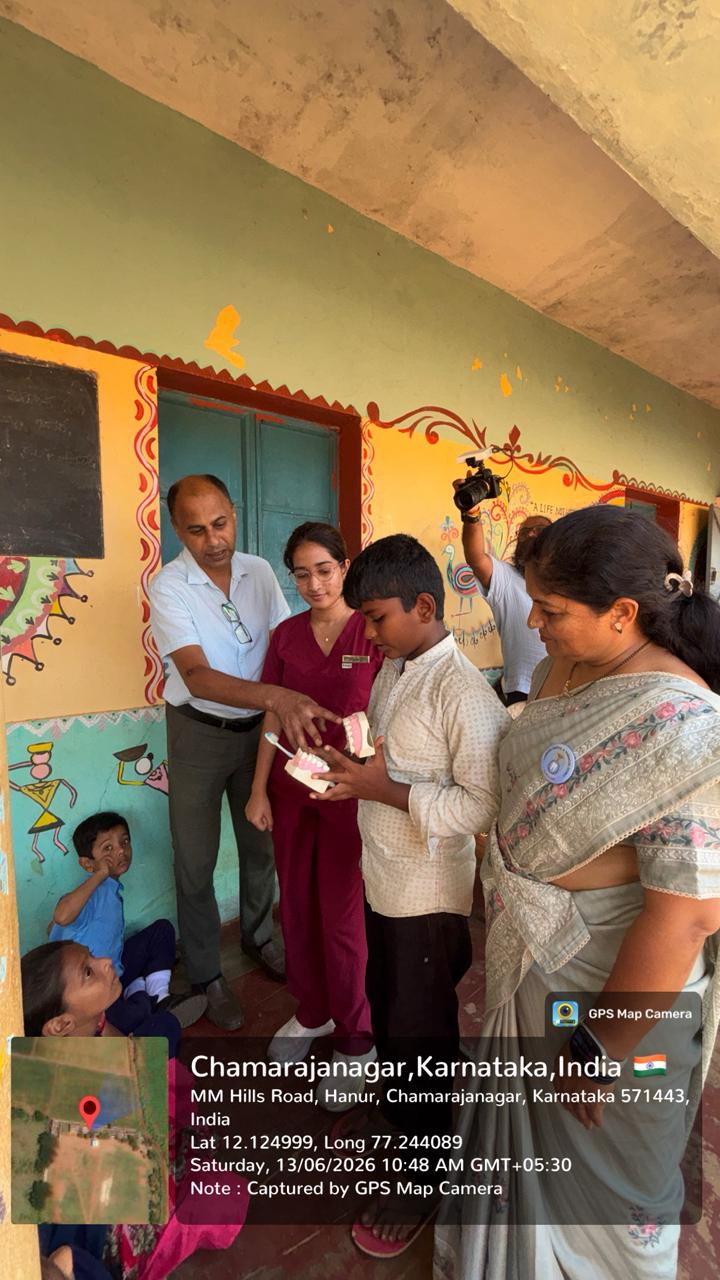Student undergoing dental screening at Mangala