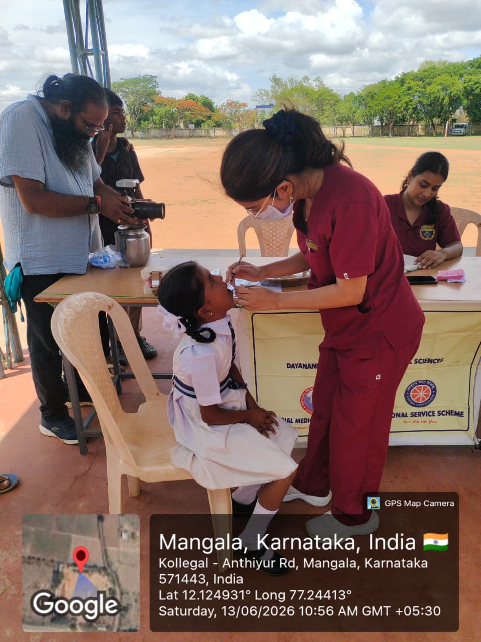 Students receiving health education at Chamarajanagar