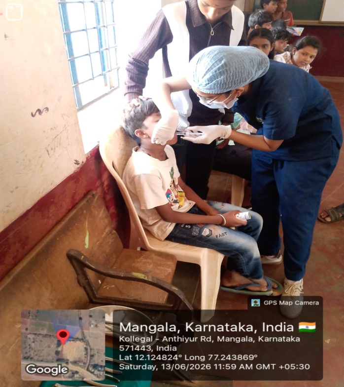 Student undergoing dental extraction at Mangala