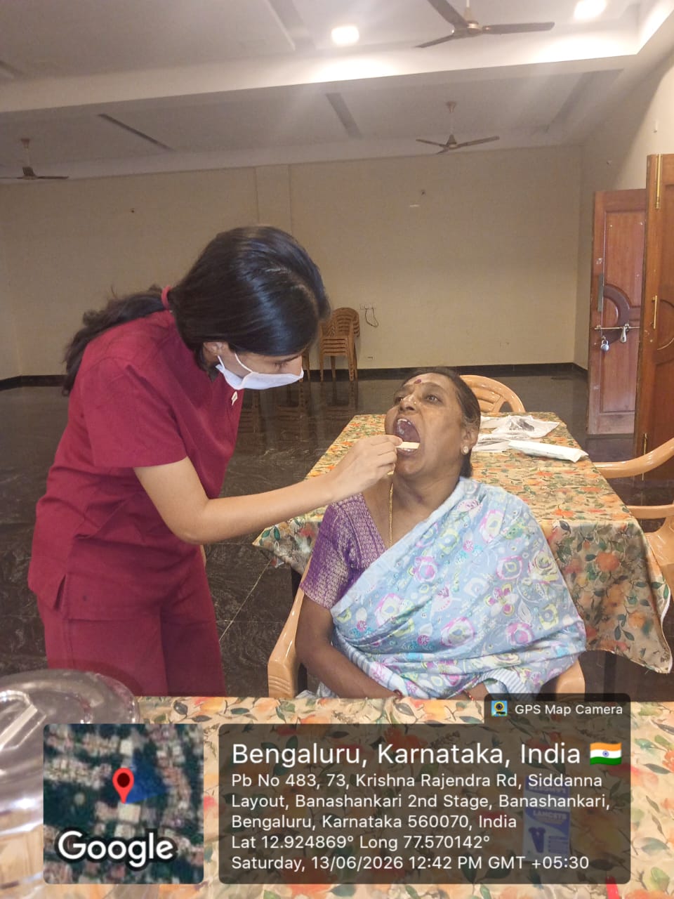 Patient undergoing dental scaling treatment