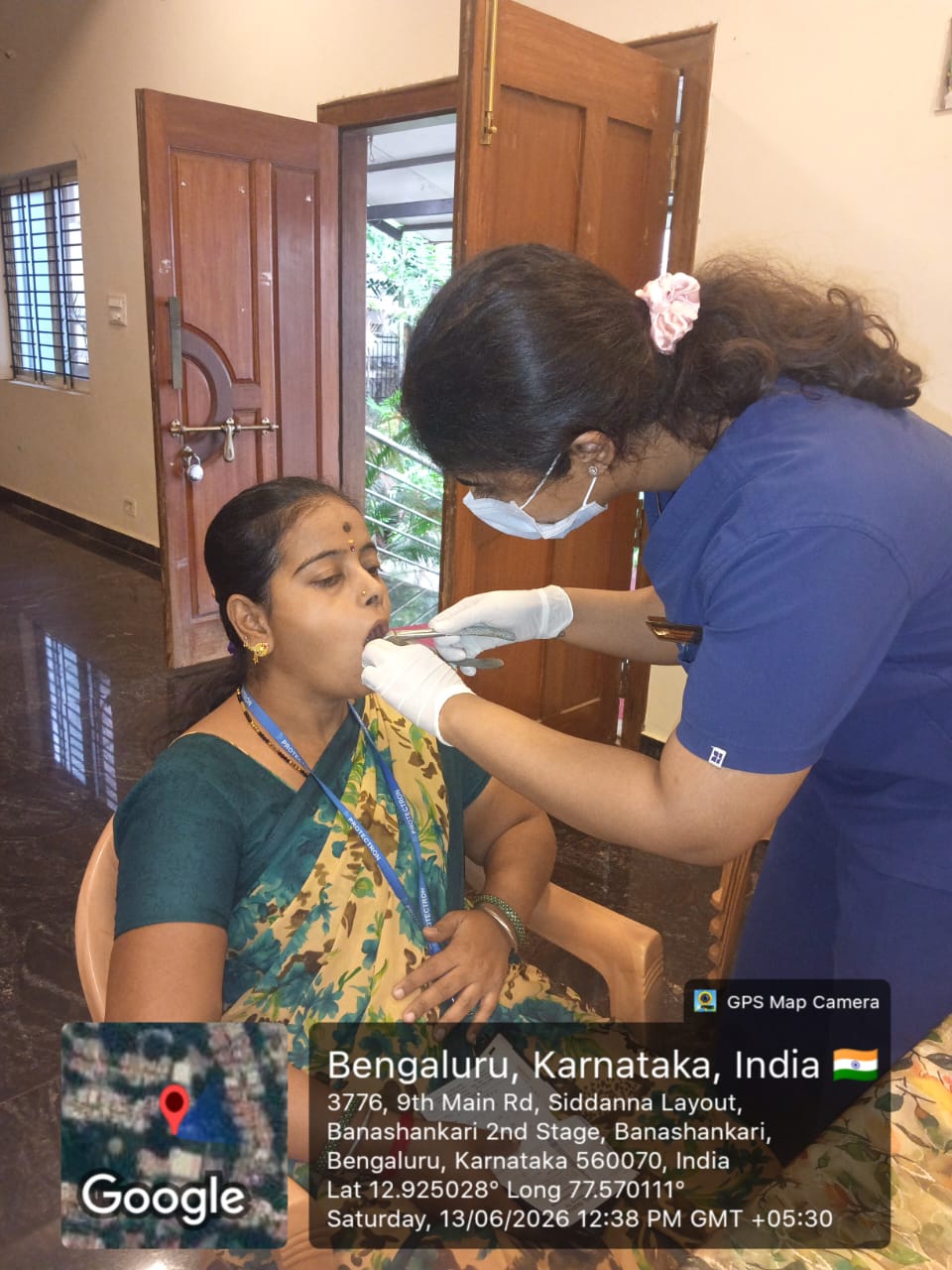 Patient undergoing dental extraction