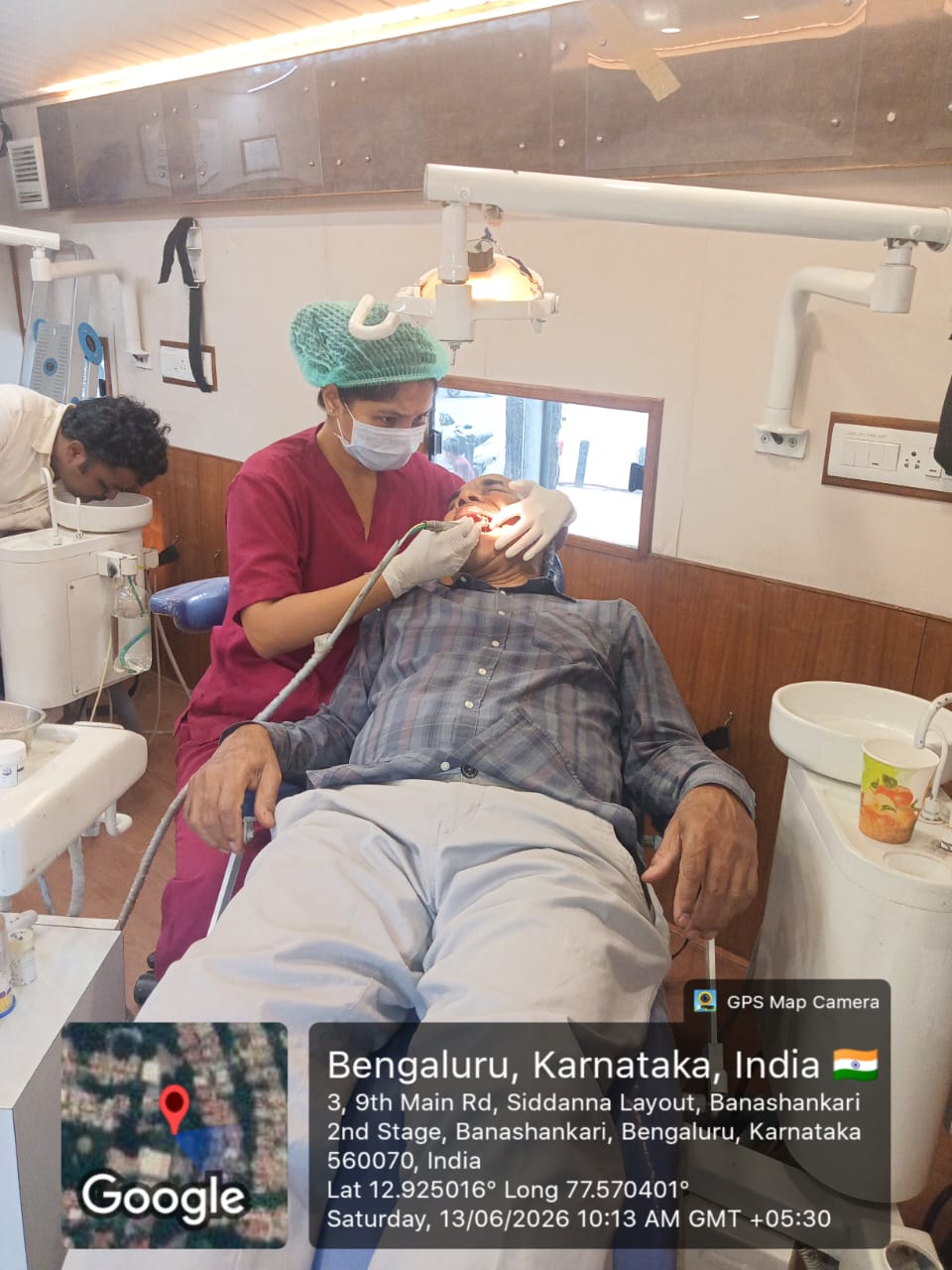 Dental professional performing treatment on a patient