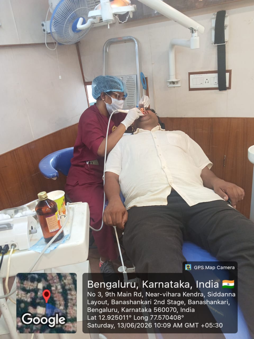 Patient undergoing dental screening