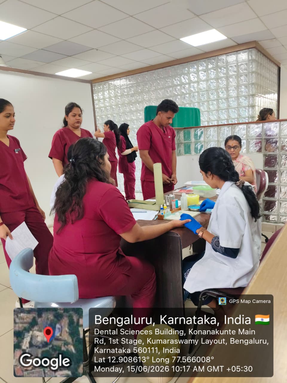 Volunteers registering for blood donation