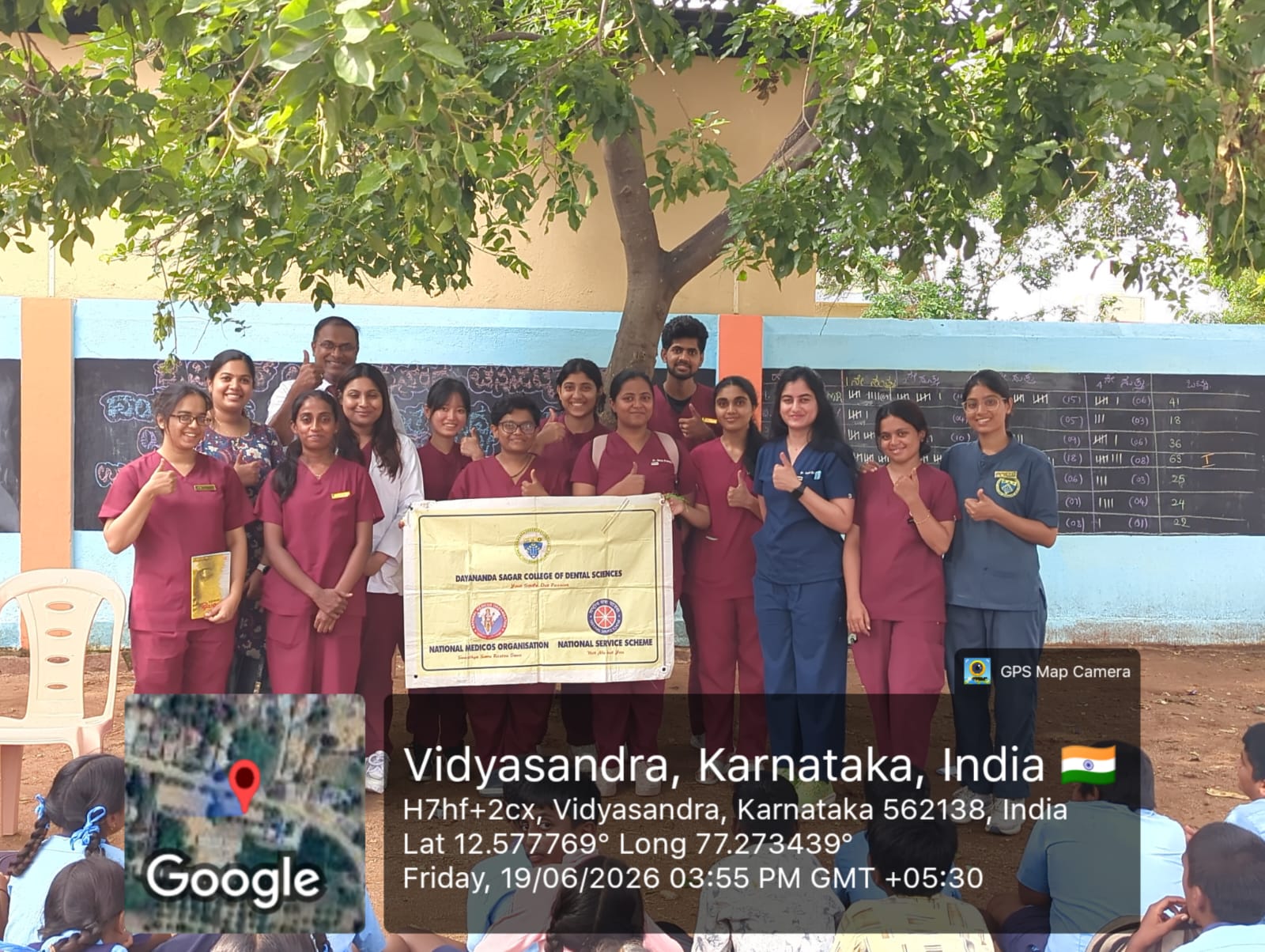 Students gathered for the dental camp inauguration