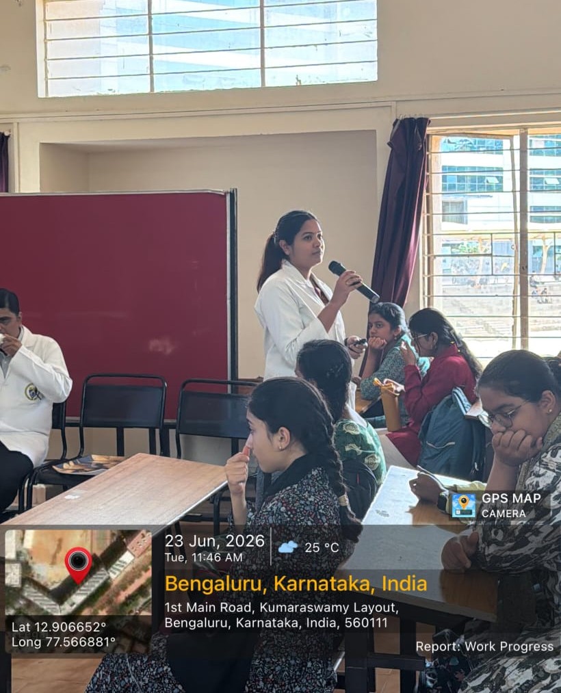Dental professional giving health education talk