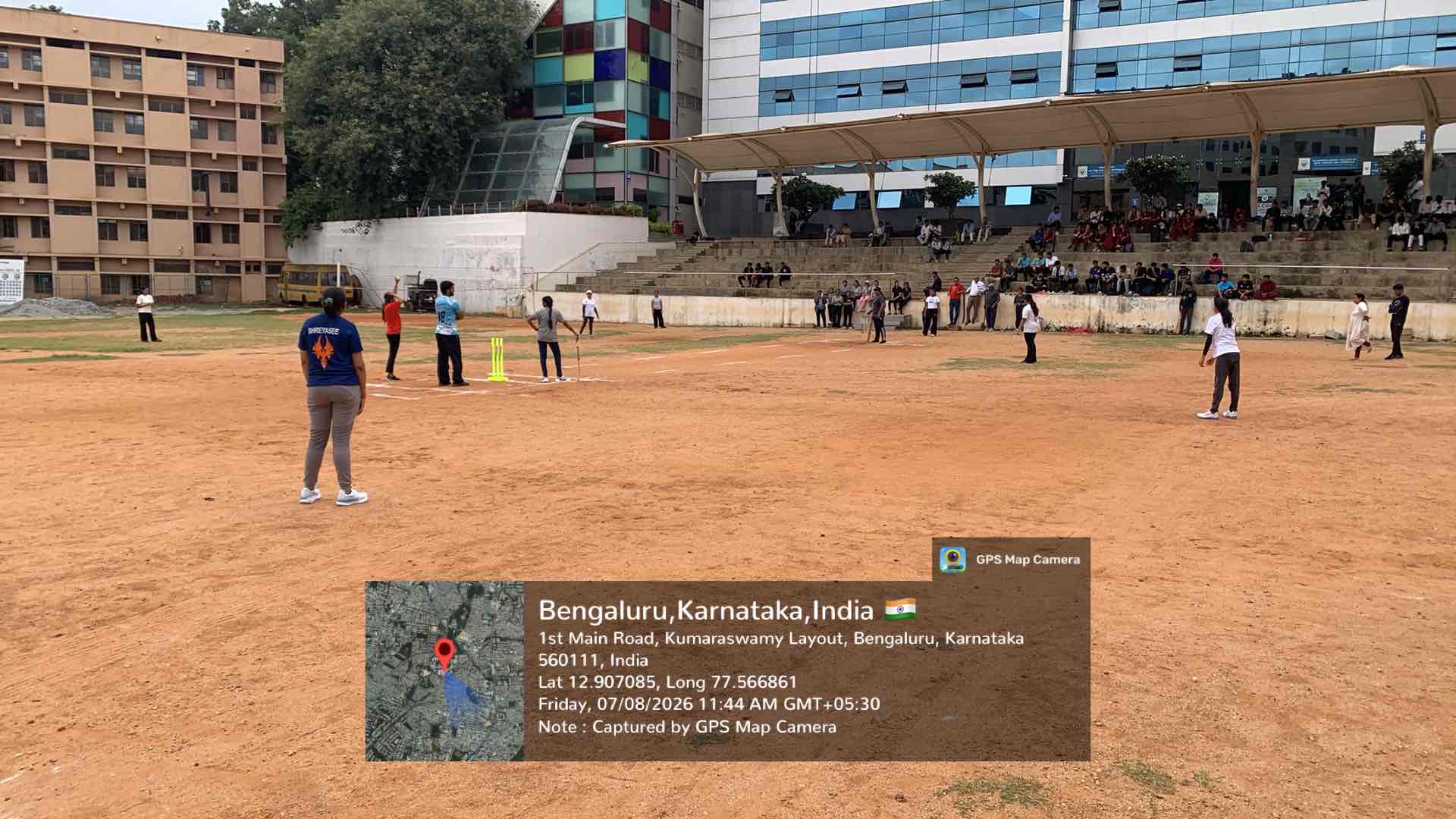 Men's cricket tournament match action shot at DSI Campus Ground
