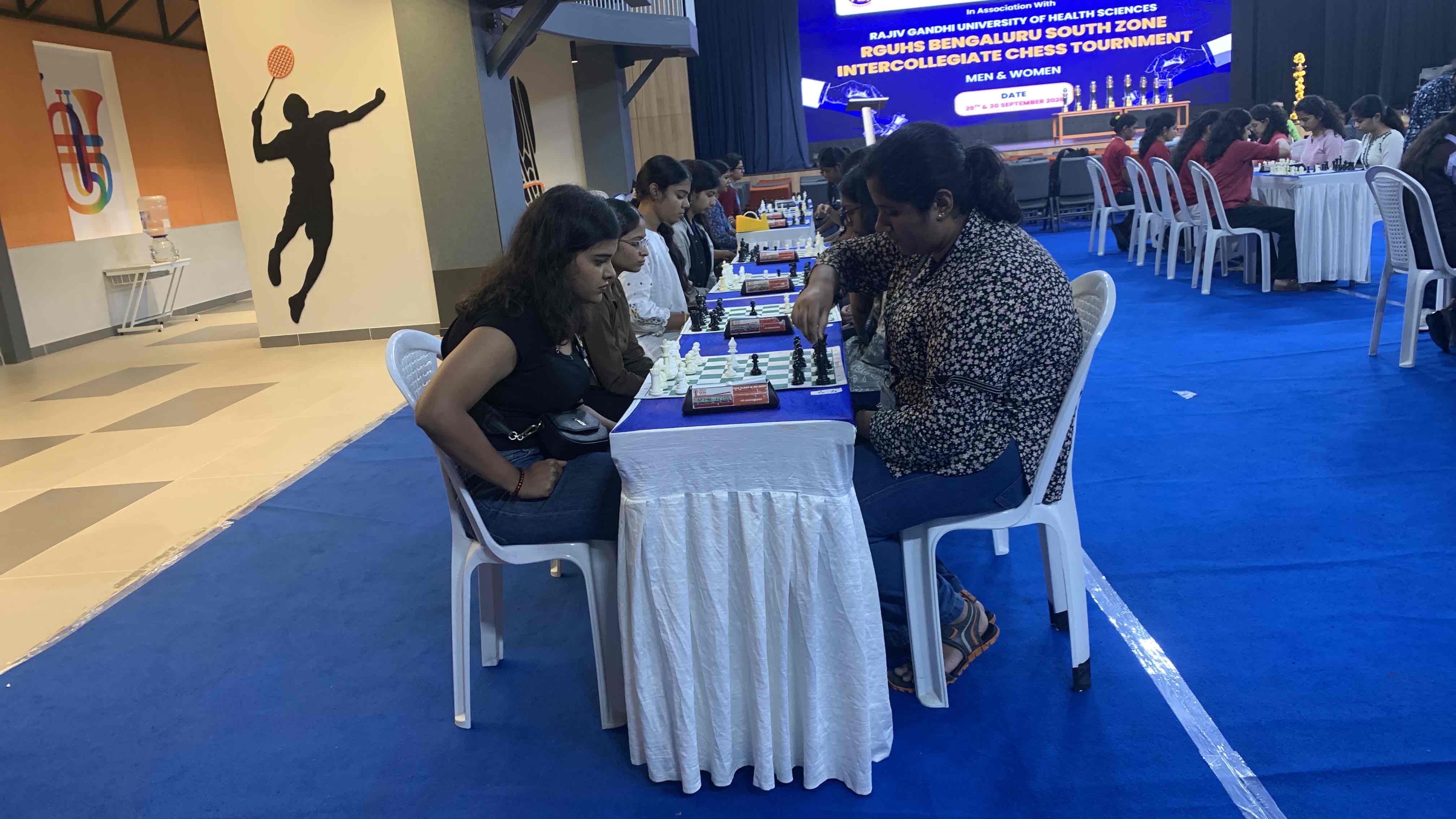 Men participants competing in the chess tournament